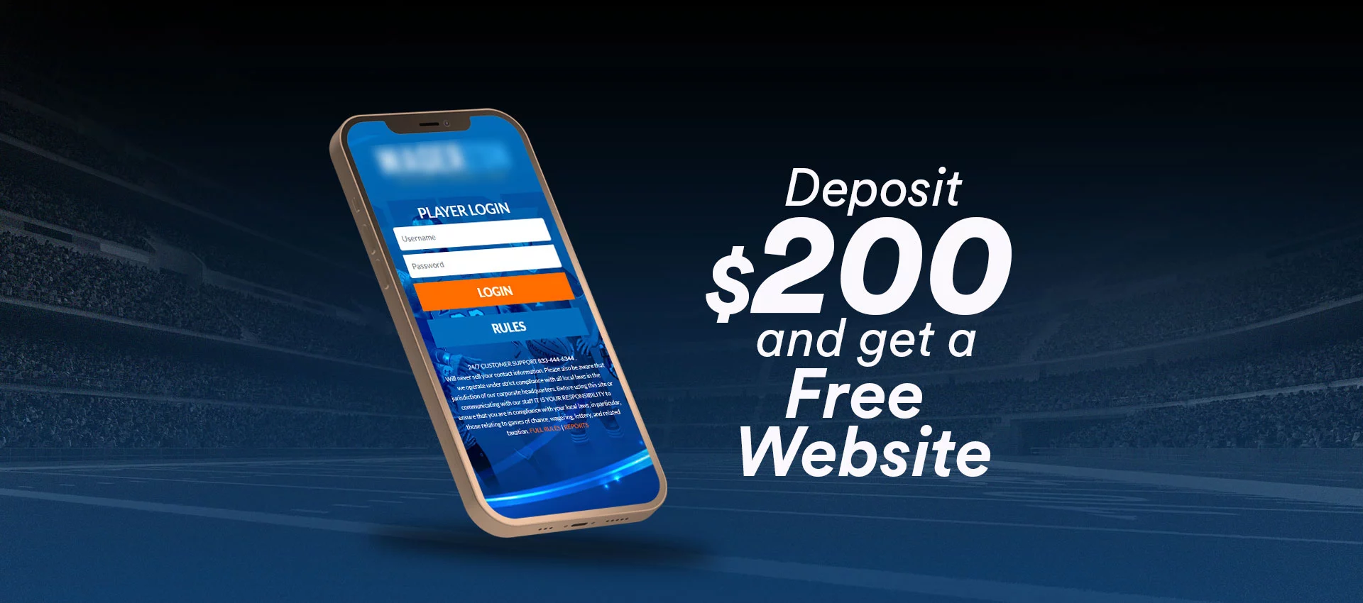 Free website with $200 deposit