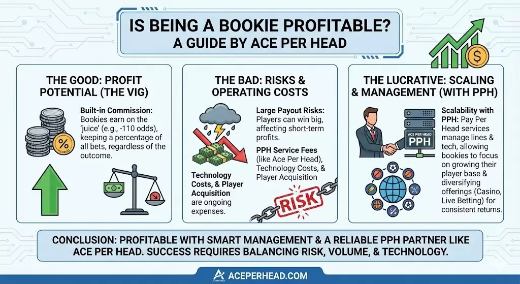 Infographic for Bookies profitable bookie business