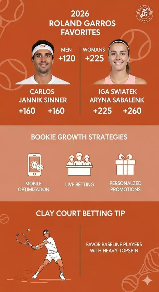 2026 Roland Garros Odds Bookie Infographic Aceperhead